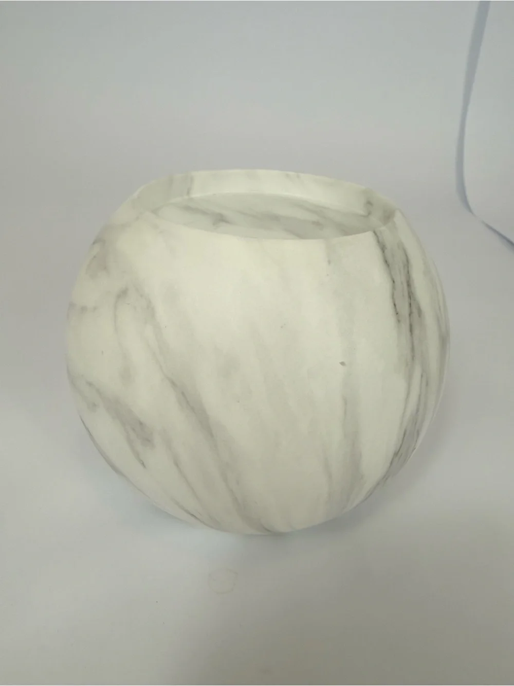 Bath & Body Works White Gray Marble Orb Pedestal Candle Holder